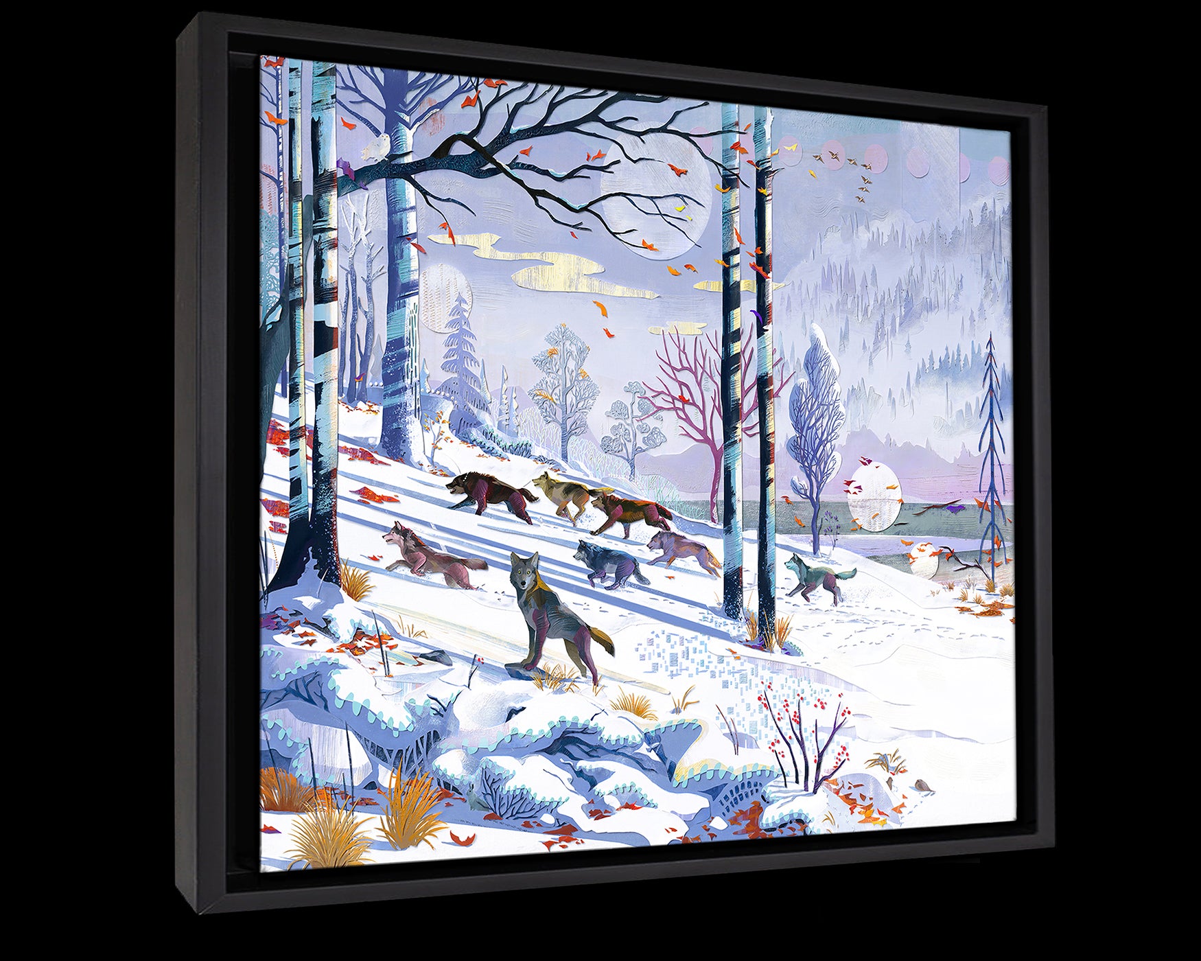 Winter Wolves (Framed Canvas Prints)