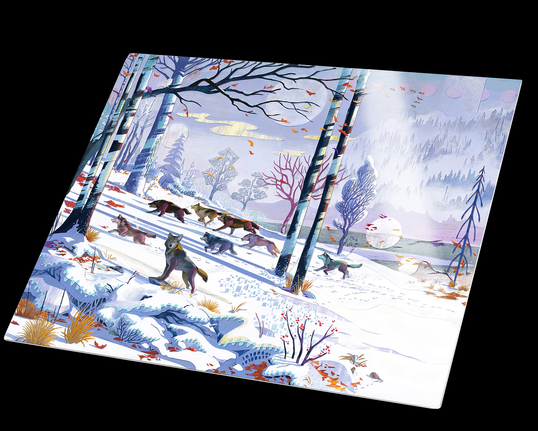 Winter Wolves (Art Print Metal)